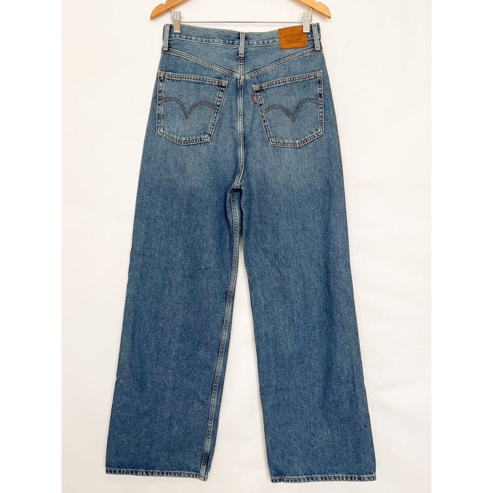 Levi’s Premium Denim Wide Leg High Waist High Loose Jean Distressed Size 29 Blue - Picture 5 of 16
